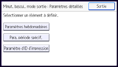 Illustration de l'écran du panneau de commande