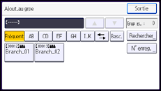 Illustration de l'écran du panneau de commande