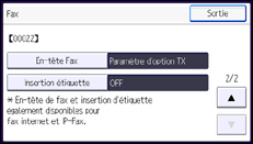 Illustration de l'écran du panneau de commande