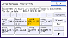Illustration de l'écran du panneau de commande