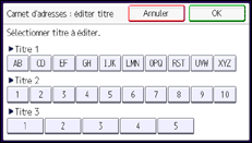 Illustration de l'écran du panneau de commande