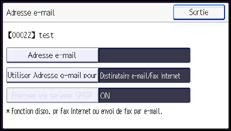 Illustration de l'écran du panneau de commande