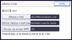 Illustration de l'écran du panneau de commande