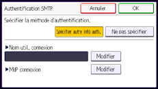 Illustration de l'écran du panneau de commande