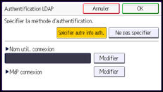 Illustration de l'écran du panneau de commande