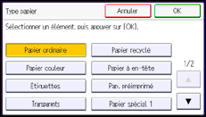 Illustration de l'écran du panneau de commande