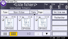 Illustration de l'écran du panneau de commande