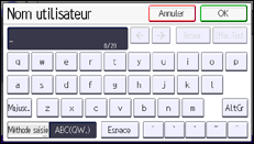 Illustration de l'écran du panneau de commande