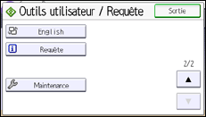 Illustration de l'écran du panneau de commande