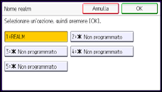 Illustrazione della schermata sul pannello di controllo