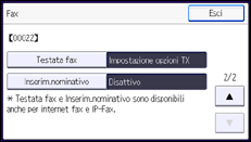 Illustrazione della schermata sul pannello di controllo