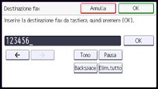 Illustrazione della schermata sul pannello di controllo