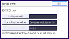 Illustrazione della schermata sul pannello di controllo