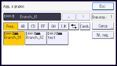 Illustrazione della schermata sul pannello di controllo