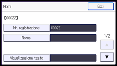 Illustrazione della schermata sul pannello di controllo