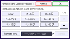 Illustrazione della schermata sul pannello di controllo