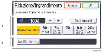 Illustrazione numerata pannello di controllo