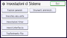 Illustrazione schermata pannello di controllo