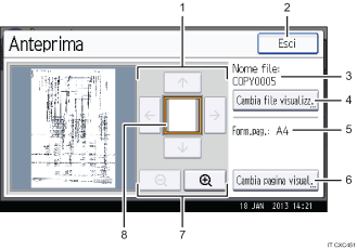 Illustrazione numerata pannello di controllo