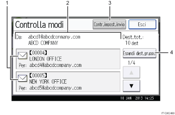 Illustrazione numerata pannello di controllo
