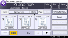 Illustrazione della schermata sul pannello di controllo