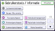 Schermafbeelding bedieningspaneel