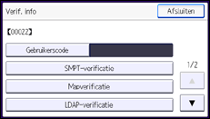 Schermafbeelding bedieningspaneel