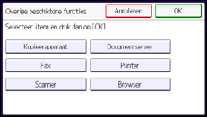 Schermafbeelding bedieningspaneel