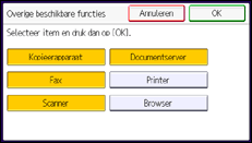 Schermafbeelding bedieningspaneel