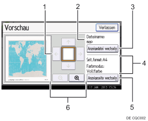 Nummerierte Abbildung Bedienfeld-Display