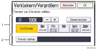 Nummerierte Abbildung Bedienfeld-Display
