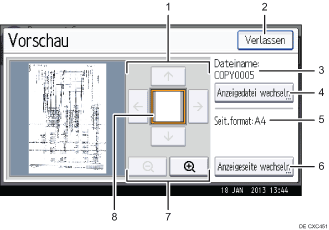 Nummerierte Abbildung Bedienfeld-Display
