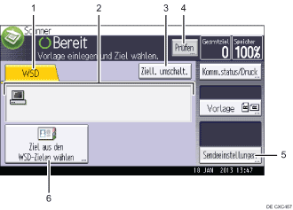 Nummerierte Abbildung Bedienfeld-Display