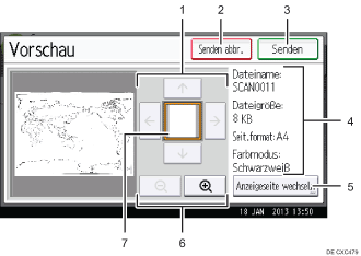 Nummerierte Abbildung Bedienfeld-Display