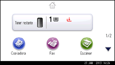 Ilustración de la pantalla panel de mandos
