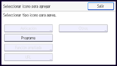 Ilustración de la pantalla panel de mandos