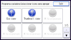 Ilustración de la pantalla panel de mandos