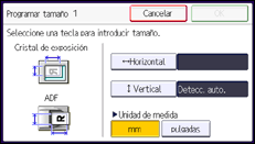 Ilustración de la pantalla panel de mandos