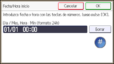 Ilustración de la pantalla panel de mandos