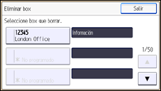 Ilustración de la pantalla panel de mandos