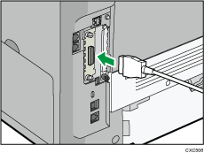 ilustración de la conexión del cable de interfaz IEEE 1284