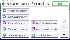 ilustración de la pantalla del panel de operaciones