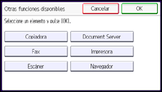 ilustración de la pantalla del panel de operaciones