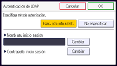 Ilustración de la pantalla panel de mandos