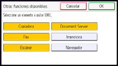 ilustración de la pantalla del panel de operaciones