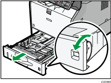 Ilustración de la parte frontal de la máquina