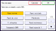 Ilustración de la pantalla panel de mandos