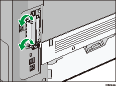 Ilustración de la parte posterior de la máquina