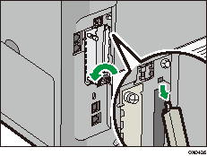 Ilustración de la parte posterior de la máquina