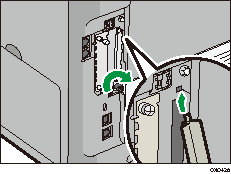 Ilustración de la parte posterior de la máquina